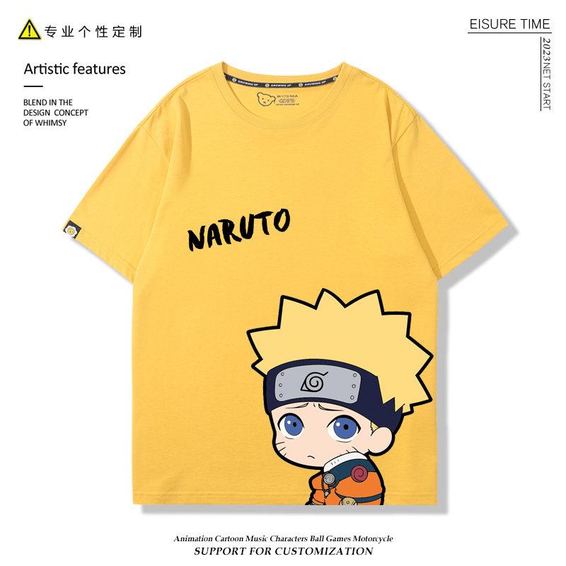 Childrens Tshirt Cartoon Naruto Sasuke Naruto QVersion Anime Peripheral Printed Parent Child Wear Pure Cotton Fashion Tshirt