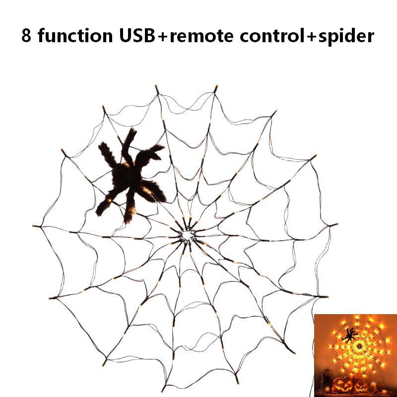 Halloween Led String Light Spider Web Ghost Festival Atmosphere Light For Haunted House Party Decoration Colorful Lighting