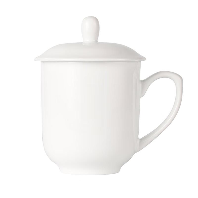 Yiyi Ceramic Classic Meeting Tea Cup 400ml with Lid, Mug for Meetings, Reception, Children's Water Cup, Jingdezhen Craftsmanship
