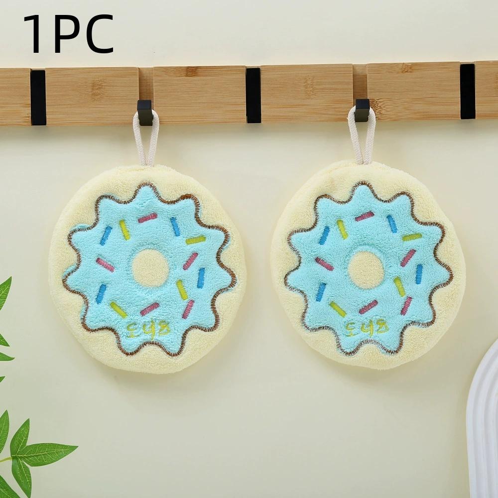 Cheese Toast Cute Cartoon Hand Towel, Kitchen and Bathroom Hanging Quick Drying Cloth, Coral Fleece Thick Towel