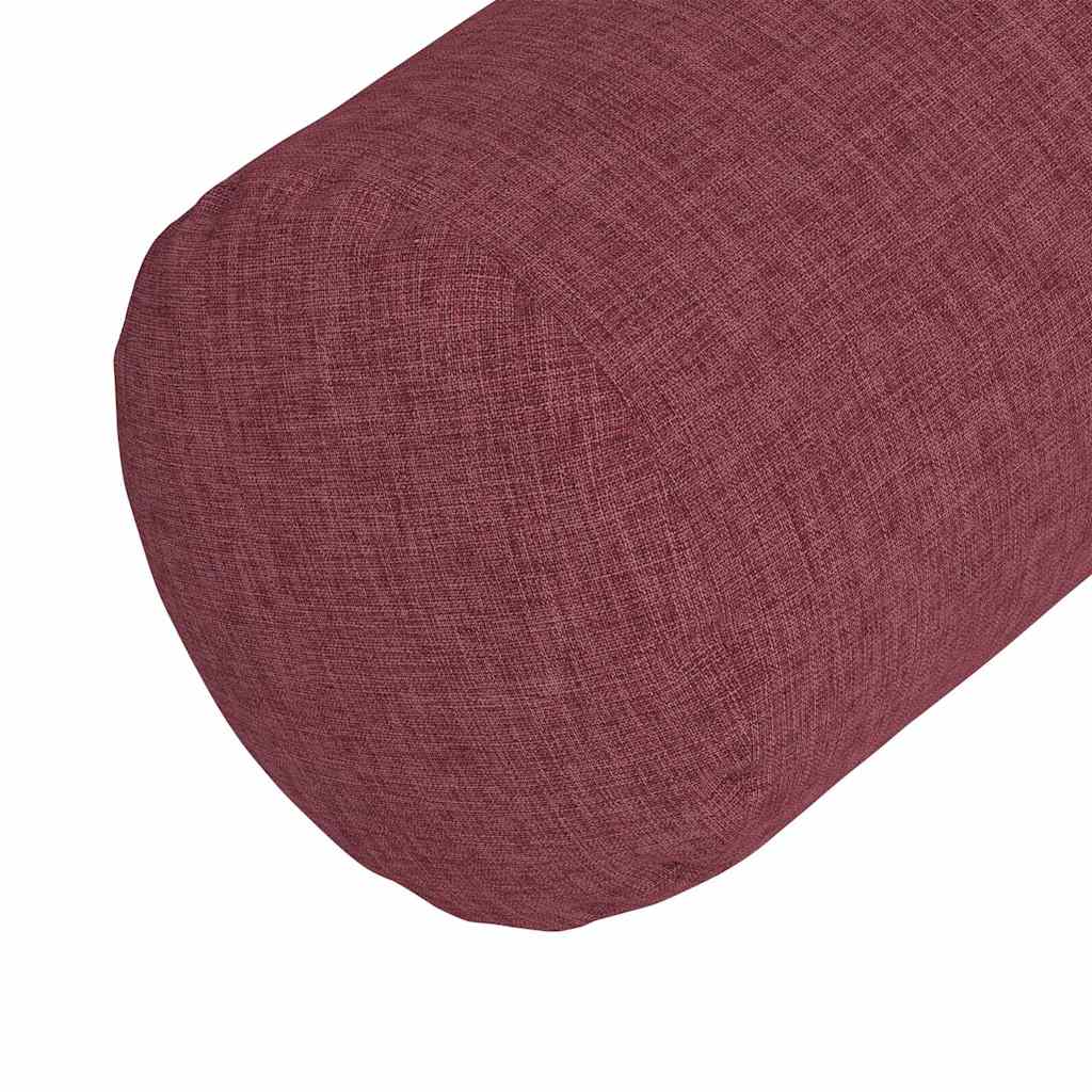 Bolster Cushions 2 Pieces Burgundy Red Ø 25 X 70 Cm Fabric