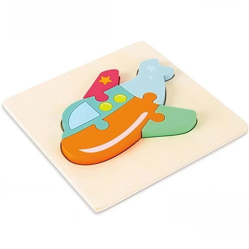 3D Children Wooden Puzzle Embedded Cartoon Animal Jigsaw Puzzles 2 In 1 Animal Cognition Early Learning Puzzle Set