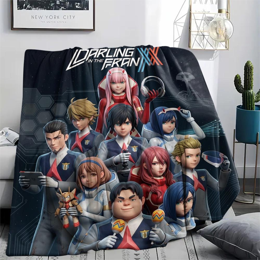 1PC Franxx Patterned Flannel Blanket Suitable For All Seasons For Home Decor Warmth And Comfort Gifts Holiday Present