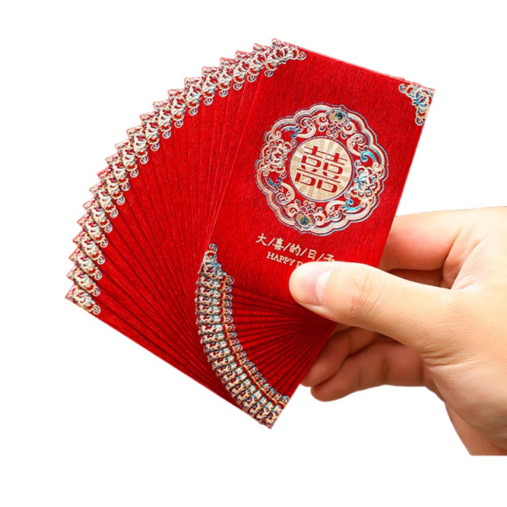 80Pcs Good Luck Blessing Multiple Patterns Hongbao Mini Red Money Pocket Traditional Sturdy Luck Money Bag Chinese New Year