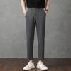 Summer New Light Luxury Summer Nylon Ice Silk Men's Casual Pants Slim Fall Men's Trousers Nine Points Men