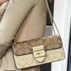 High-quality New Classic Old Flower Leather Square Bag Chain Bag Underarm Bag Shoulder Messenger Bag
