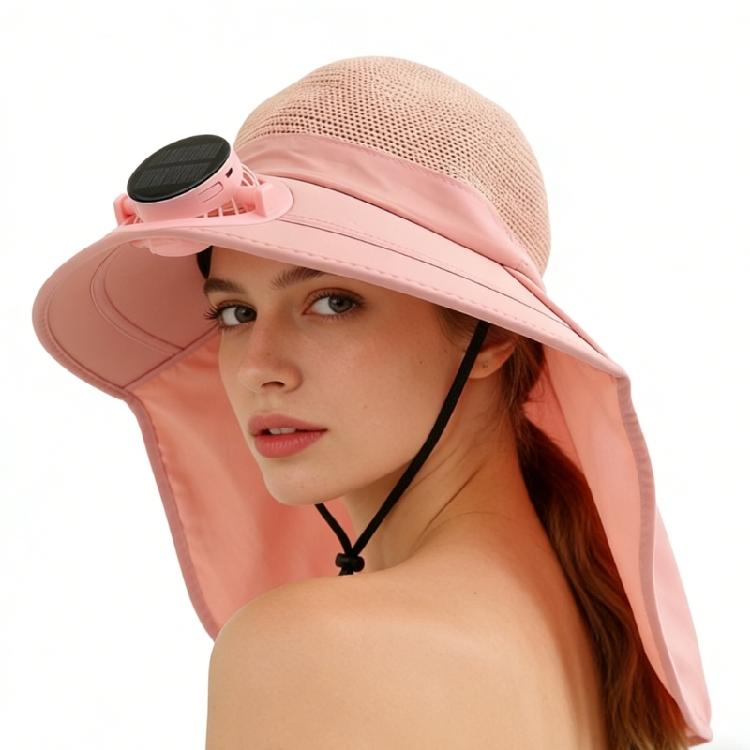 Fashion Solar Fan Cap Light Weight Cooling Fan Hat Large Eave Sunshade Cap For Outdoor Enthusiast Hot Weather Use