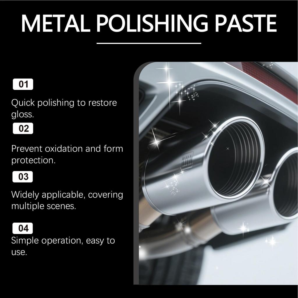 Car Metal Polishing Paste Chrome Restoration Automotive Maintenance Care Repair Cream Removes Oxidation Tarnish Stains