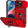 Para iPhone 11 12 13 14 15 Pro Max Capa Slide Câmera Armadura Capa de Telefone para iPhone 15 Plus X XS XR 13 14 Pro Suporte Anel Capa Traseira