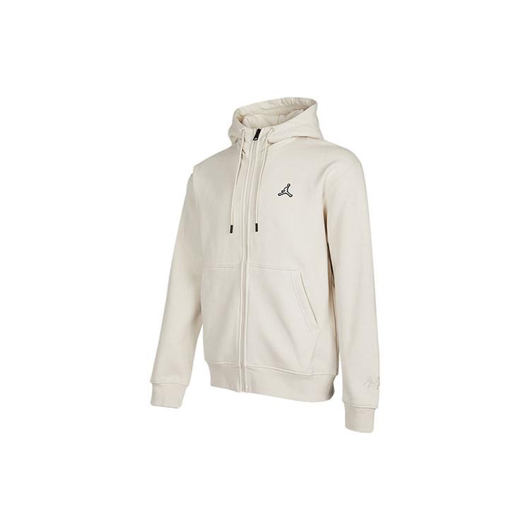 Jordan Sweatshirts Men s Ecru Hooded Moderate Cardigan DA9811-104 L