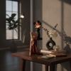 Bemalte Harzfigur Präzisionsdetaillierte Frauenfigur Weibliche Figur Lebensechtes Szenenmodell Langlebig für Hobbyisten, Diorama