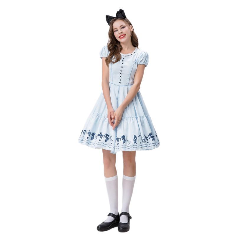 Supply, Alice In Wonderland Blue Dress, Maid Dress, Cute Lolita Stage Performance Dress.
