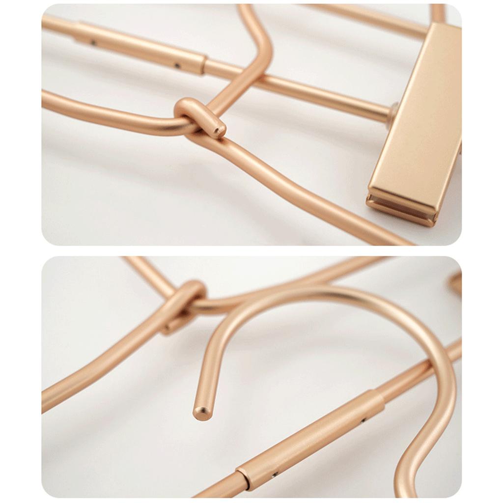Metal Hangers With Clips Wardrobe Clothes Hanger  Light-Weight Metal Clothes Hangers for Home Hotels Dorms Malls