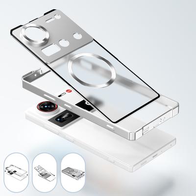 Für ZTE Nubia Z80 Z70 S Ultra Hülle 6,85“ Push-Pull Metallstoßstange Rückseite Mattes Hart-PC Stoßfestes Handyhülle