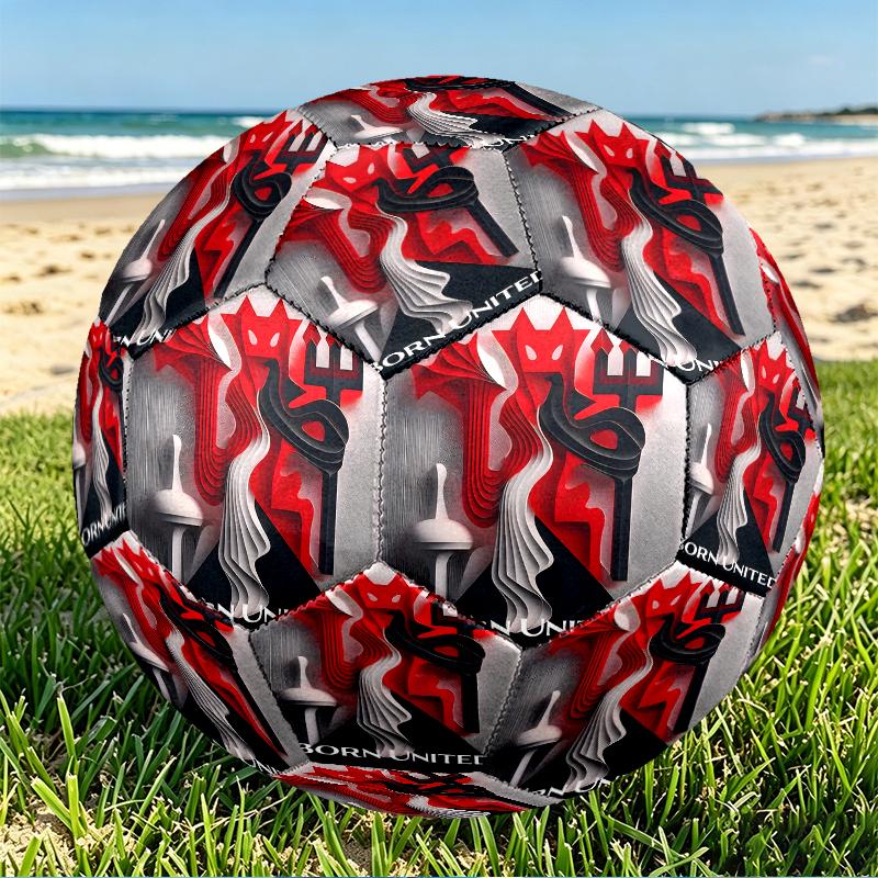 Football team.C Print Size 5 Soccer Ball, PU Wear Resistant Football for Match Training and Daily Practice, Birthday Gift for Soccer Fans