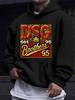 American/European Style Unisex Autumn/Winter Printed Hoodie Long-Sleeve Sweatshirt, DSG Racing Brothers Vintage Commemorative Badge Print Hooded Sweat