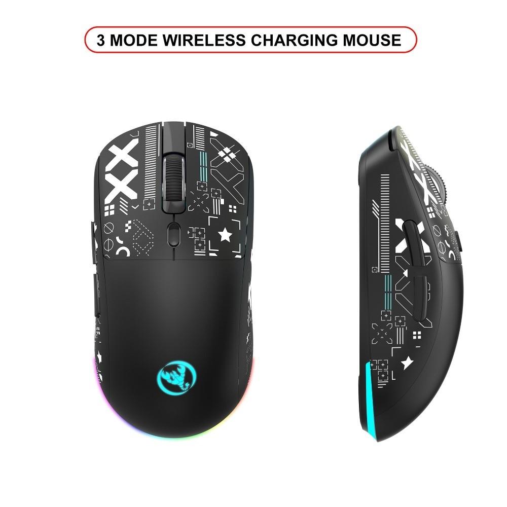 Cool Print Wireless Gaming Mouse 3-mode Wireless Bluetooth Mouse Laptop Wireless Mouse  Laptop