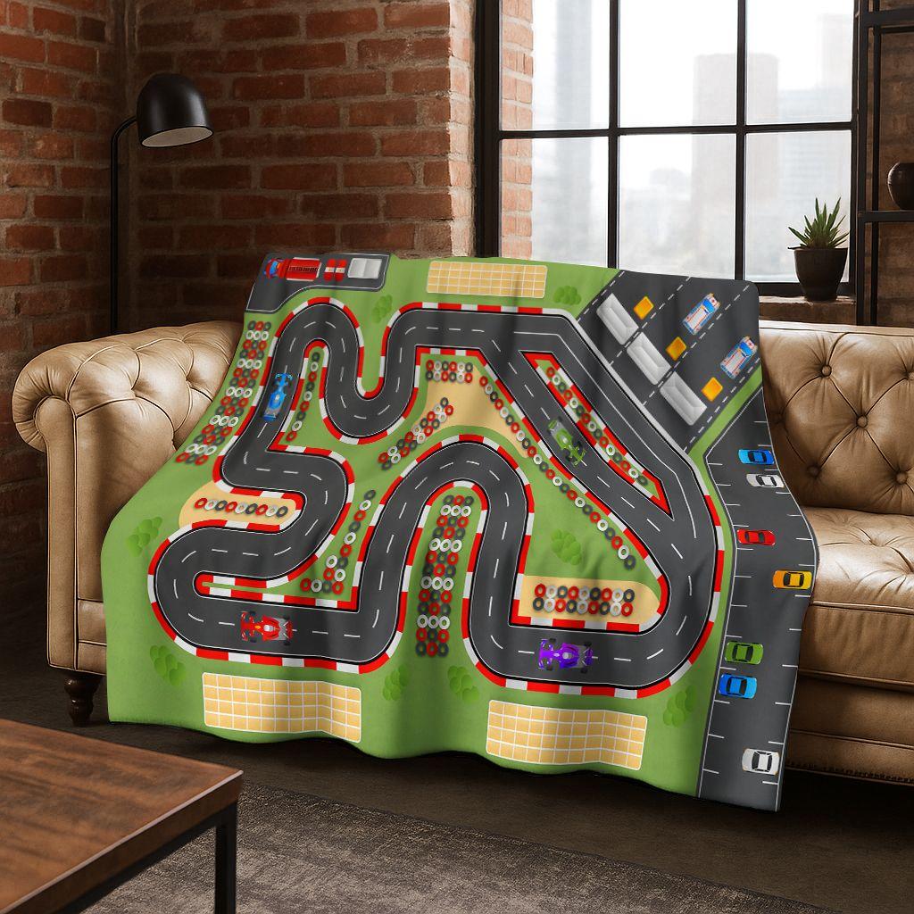 Dětská městská silniční doprava Učící hra Flanelová deka, Útulná měkká přehozová deka na doma do ložnice postele pohovky Kryt Dárek pro děti