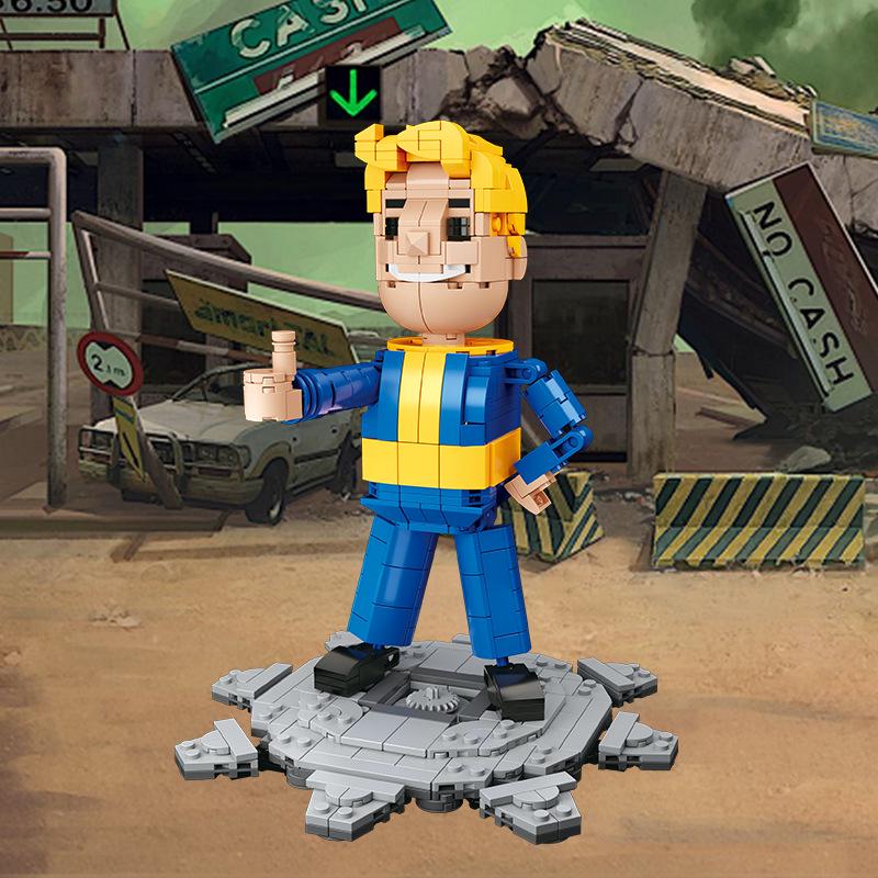Cross-border MOC Lego-Compatible Fallout Shelter Building Blocks: Vault Boy Model Toy