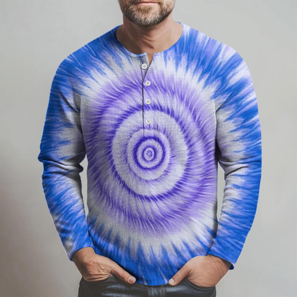 Men's Loose Casual Button Down Collar Long Sleeve Top