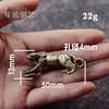 Solid Brass Lucky Tiger Keychain With Coin-Stepping Design Zodiac Animal Charm Pendant