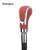 Red Leather Silver Walking Cane Fashion Decorative Walking Stick Gentleman Elegant Cosplay Cane Crosier 92cm