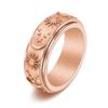 Titanium Steel Rotating Star Moon Sun Ring Men Punk Style Adjustable Size Ins Trendy Jewelry