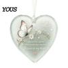 Pet Loss Consolation Gift Acrylic Heart Shape Ornament with Animal Pattern & Emotional Message, Decorative Pendant Hanging Rope for Car Rear