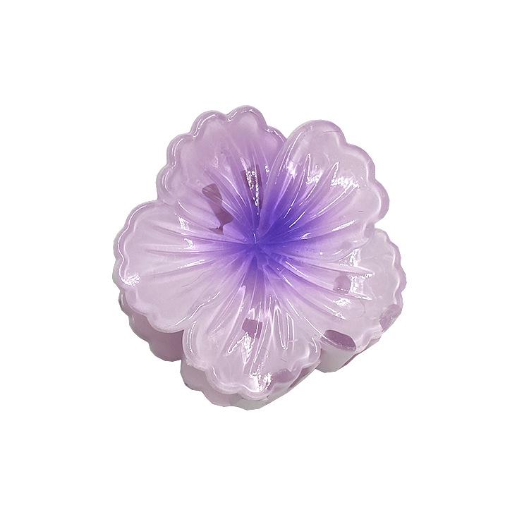 4cm průhledná třpytivá sponka do vlasů ve tvaru vajíčka s květinou - žraločí sponka do vlasů