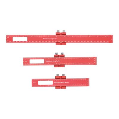 Set riglă de buzunar 6 8 12in Prelucrarea lemnului Măsurare precisă metrică inch Alunecare metalică din aliaj de aluminiu