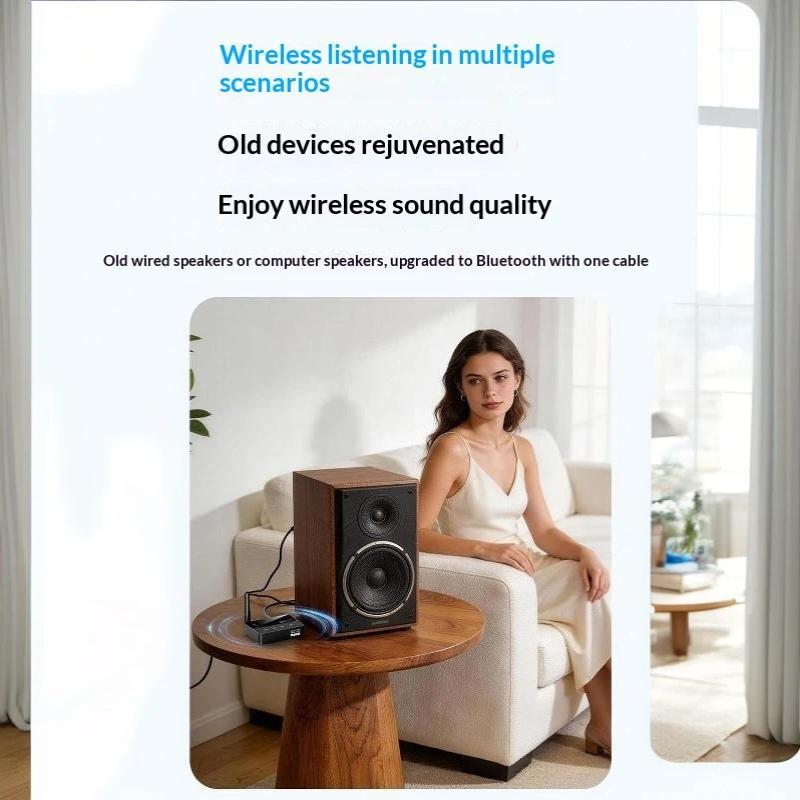 Bluetooth 6 Wireless Transmitter Receiver HiFi Sound Adapter 20M Long Range 1Pcs for Car TV Gaming Audio Devices