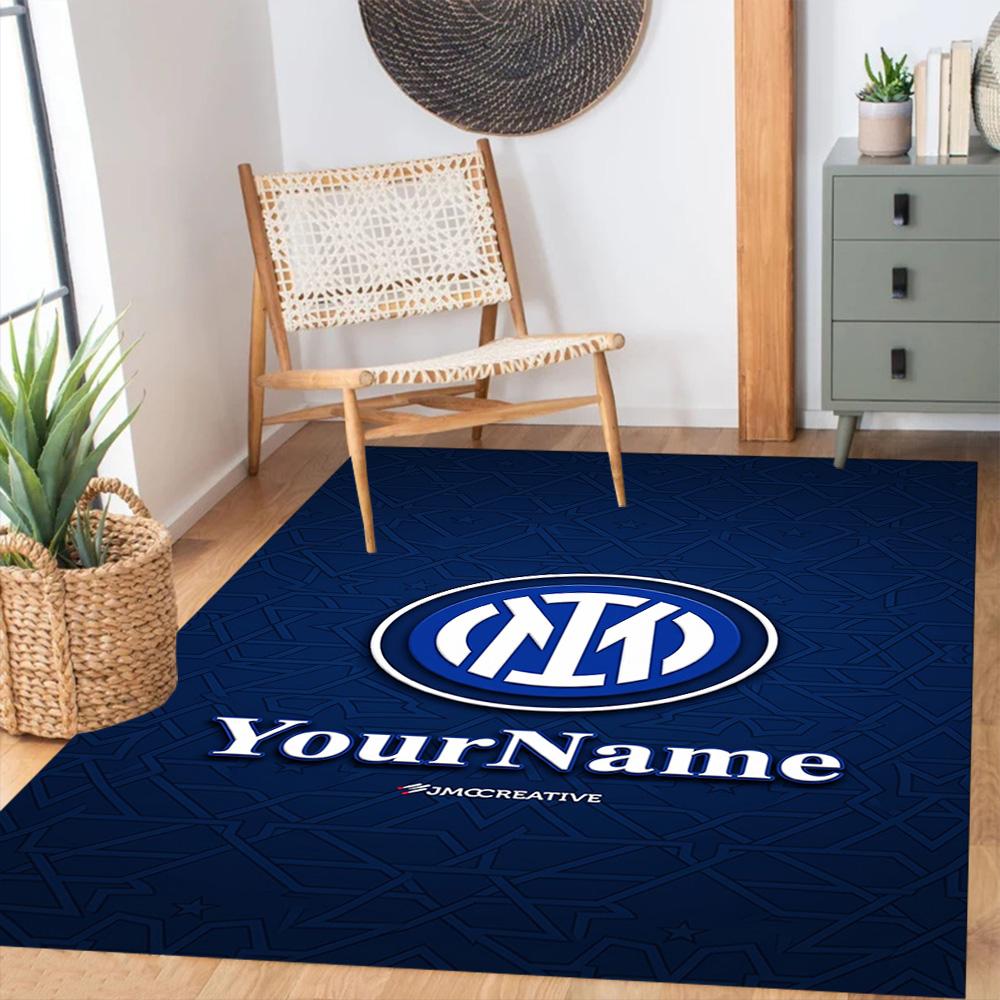 Inter Milan Customized Name Area Rug Perfect for Living Rooms Decorate room Playrooms Balcony Anti-slip Rug Anime Office Decor Spiritual Gift