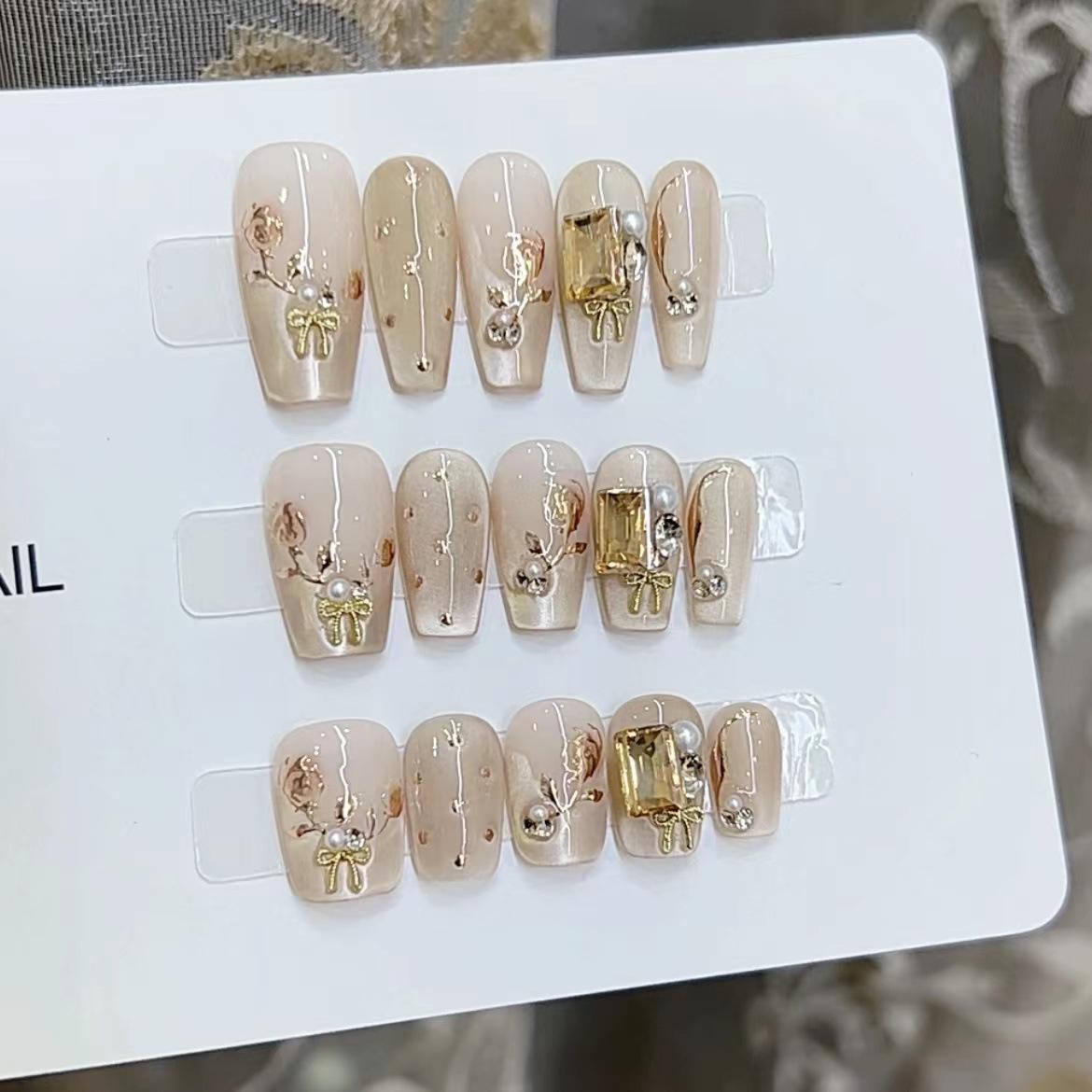 

Чисто ручная работа Фототерапия Носимые Накладные Ногти История Розы. Ношение готовых накладных ногтей, многоразовые накладные ногти Large L