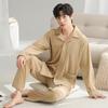 Pajamas Men'S Autumn And Winter Island Fleece Thickened Fleece Long Sleeve Coral Fleece Large Size Loungewear Spring And Autumn Warm Suit