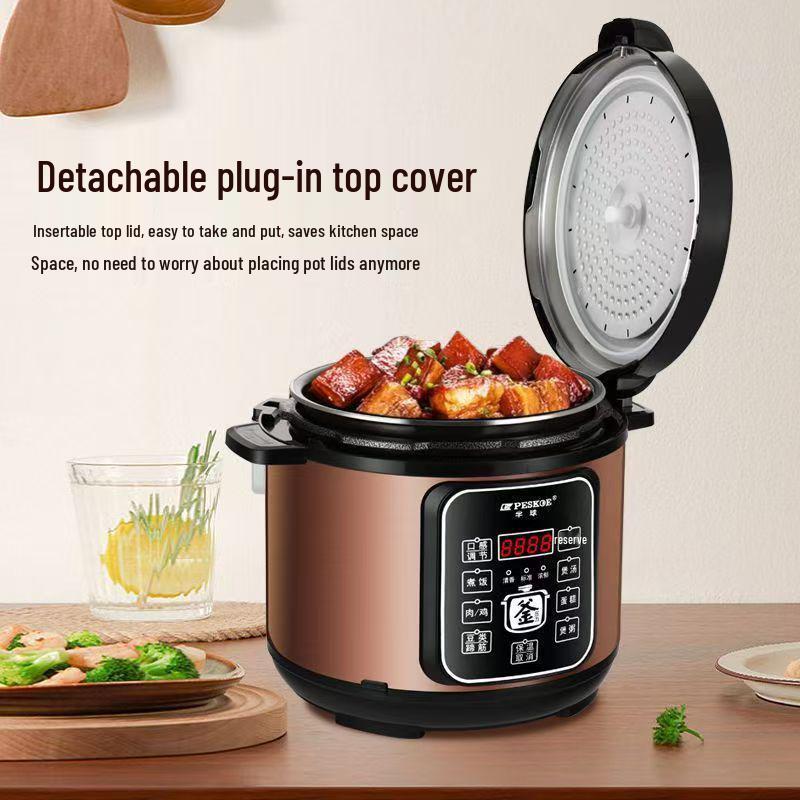 Multifunctional Electric Pressure Cooker: High-Pressure, Intelligent, Large-Capacity Rice and Soup Cooker.
