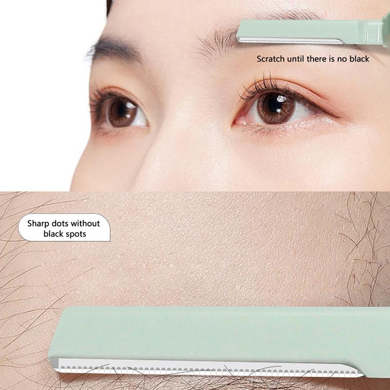 Doppelendiger Augenbrauentrimmer mit Kamm Klingen für kurze Reichweite Sicherheitsschutz Augenbrauenschaber Beauty-Tool Augenbrauenrasierer