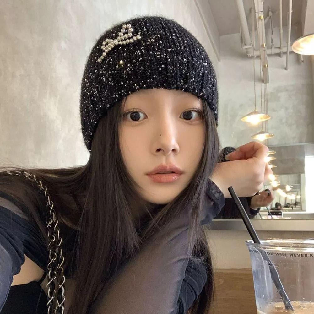 Warm Sequined Cold Hat Knitted Hiphop Hat Fashion Beanie Cap