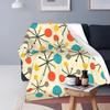 Cute Black Cat Blankets Soft Warm Flannel Mid Century Meow Retro Atomic Kitties Throw Blanket for Bedding Couch Bedspread, Gifts