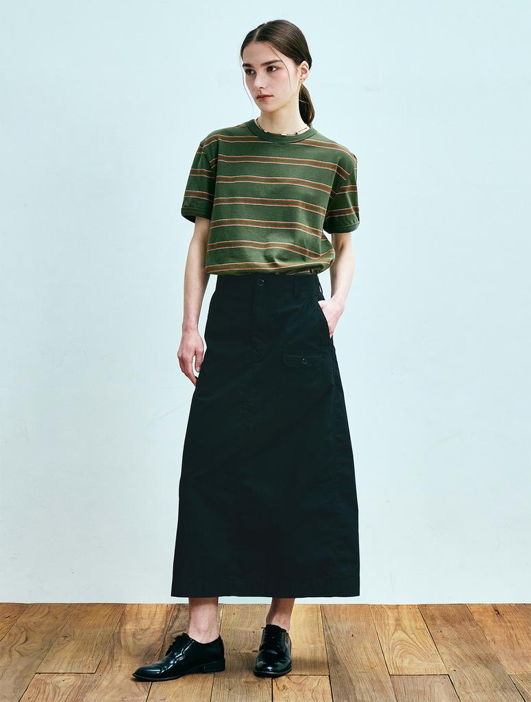 Uniform Bridge Pocket Long Skirt(Womens) Black