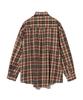STANDARDERROR 87-Stan134 Soft Misty Oversized Pocket Long Sleeve Check Shirt Red