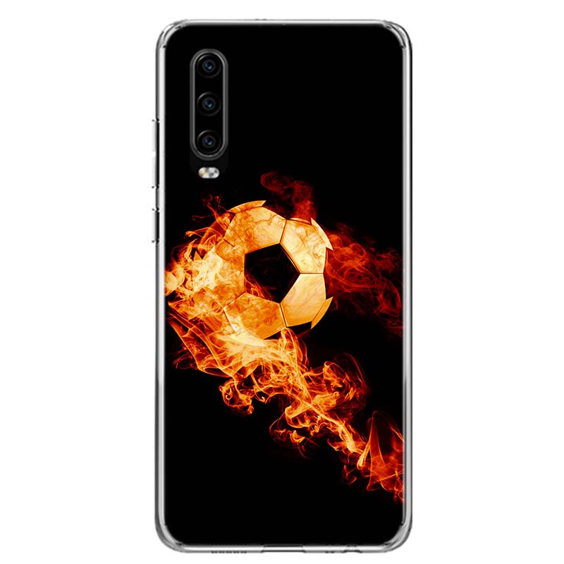 

Чехол для телефона с огненным футбольным мячом для Huawei P30 P20 P10 P40 P50 Pro Mate 20 40 30 10 Lite, популярные Fundas Art Gift Huawei P30