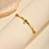 Women'S Fashion Stainless Steel Blade Chain Flower Bracelet 18K Gold Wind Jewelry Br-2746