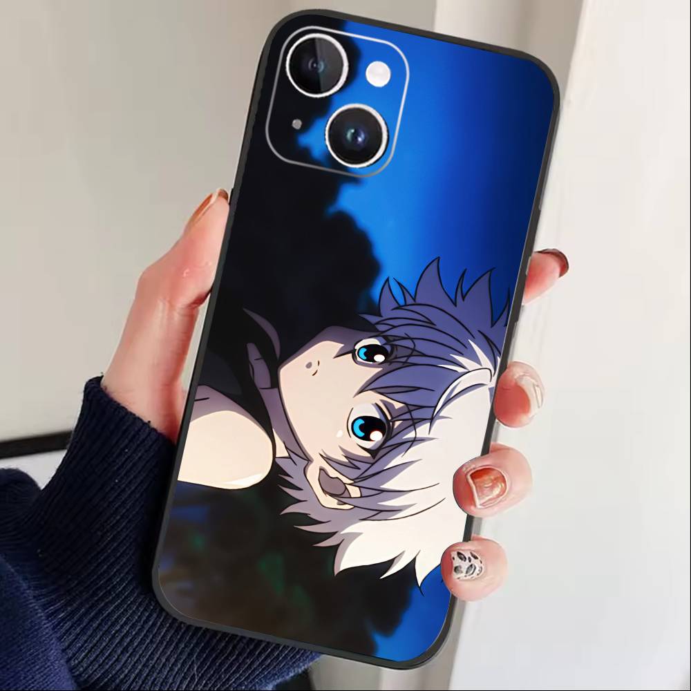 G-Killua Zoldyck K-Hunter X Hunter Phone Case For iPhone 17 16 15 14 13 12 Max Plus Silicone Black Cover