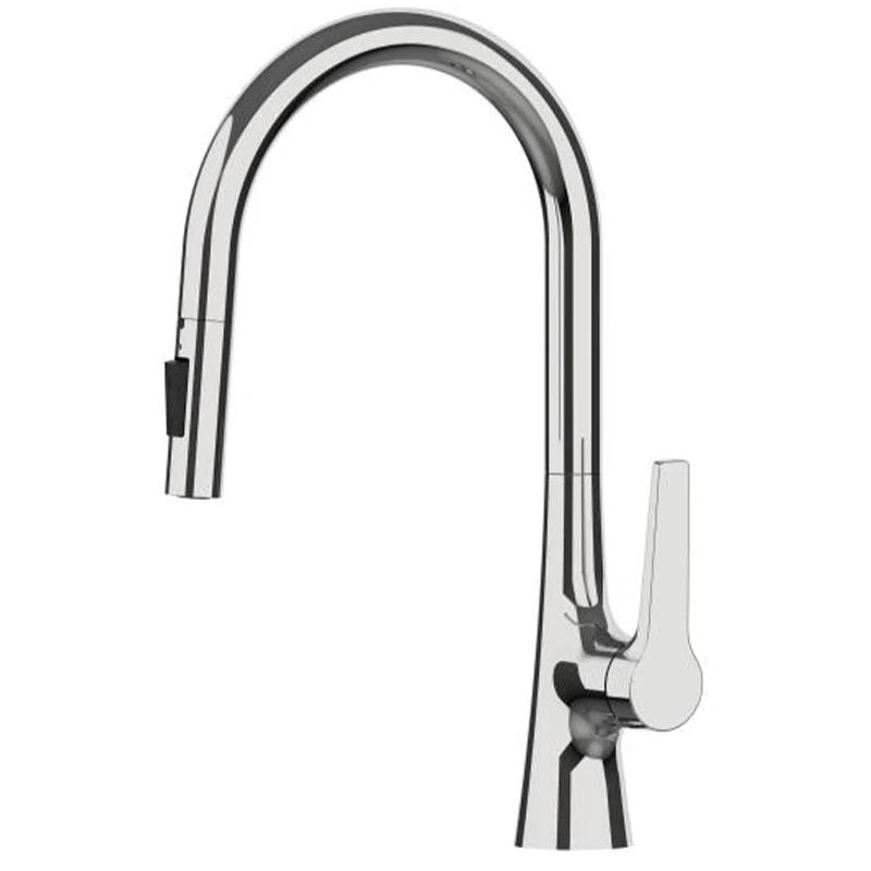 Bagnolux Black Brass Deck Mounted Kitchen Faucet Two Function Single Handle Pull Out Mixer Hot and Cold Water Pull Out Taps