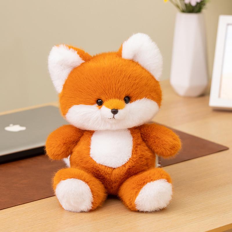 Cute Fox Plush Toy Desk Companion With Soft Pp Cotton For Office Decor And Gift