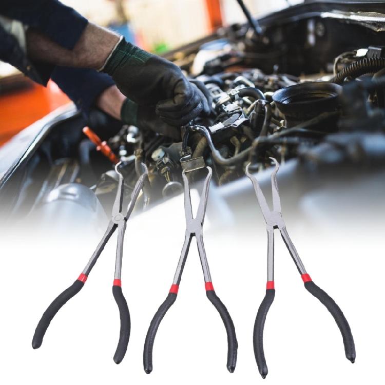 3Pcs 11Inch Long Hose Grip Plier Set Offset Sparking Plug Pliers Ideal for Jewelry Making and Fine Detail Work