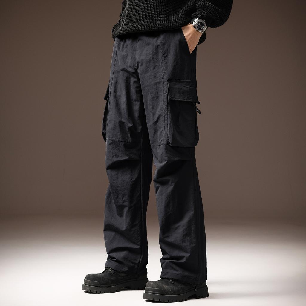 High-end American Outdoor Hiking Straight-leg Casual Pants for Men, New Autumn Functional Versatile Softshell Paratrooper Pants