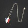 Stainless Steel French Map Flag Pendant Necklace in Gold/Silver Color for Men and Women