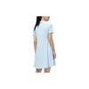 Anta Training Series Solid Color Logo Waist Short Sleeve Polo Dress Women Dresses Keling-Blue 162327206-3