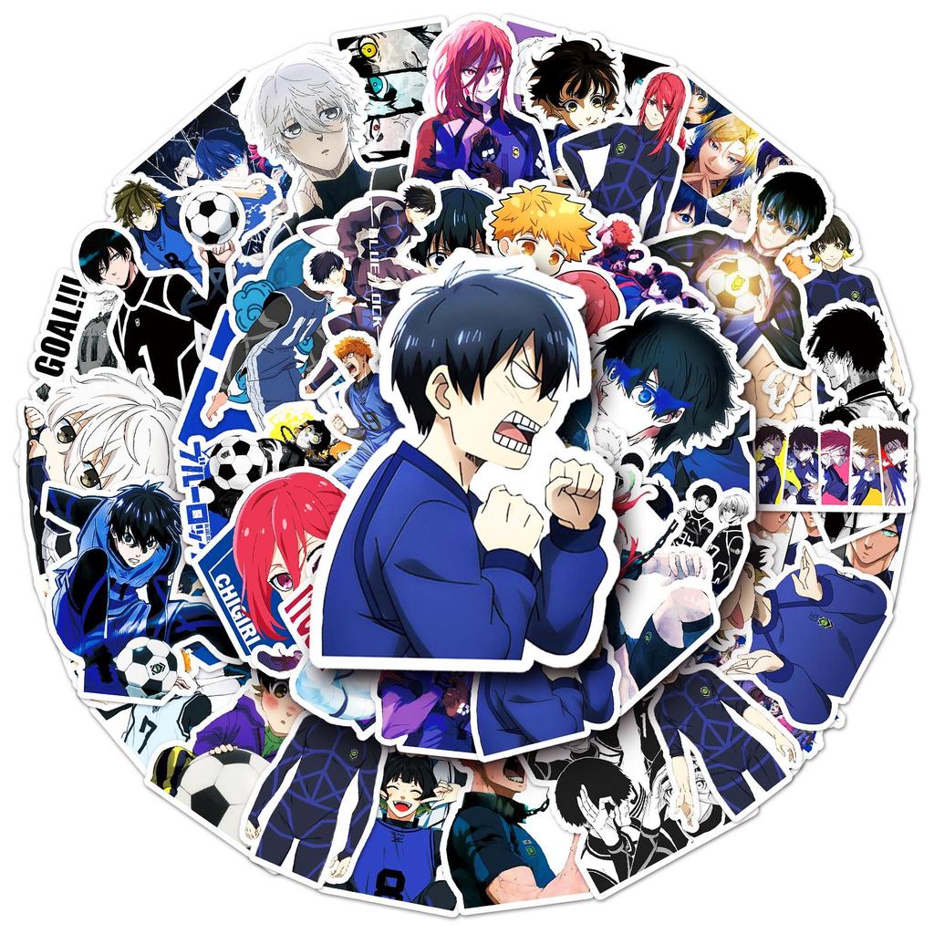 50 Japanische Anime Blue Lock Sticker - Wasserdicht, DIY Journal, Handyhülle Dekoration, Kleines Geschenk.